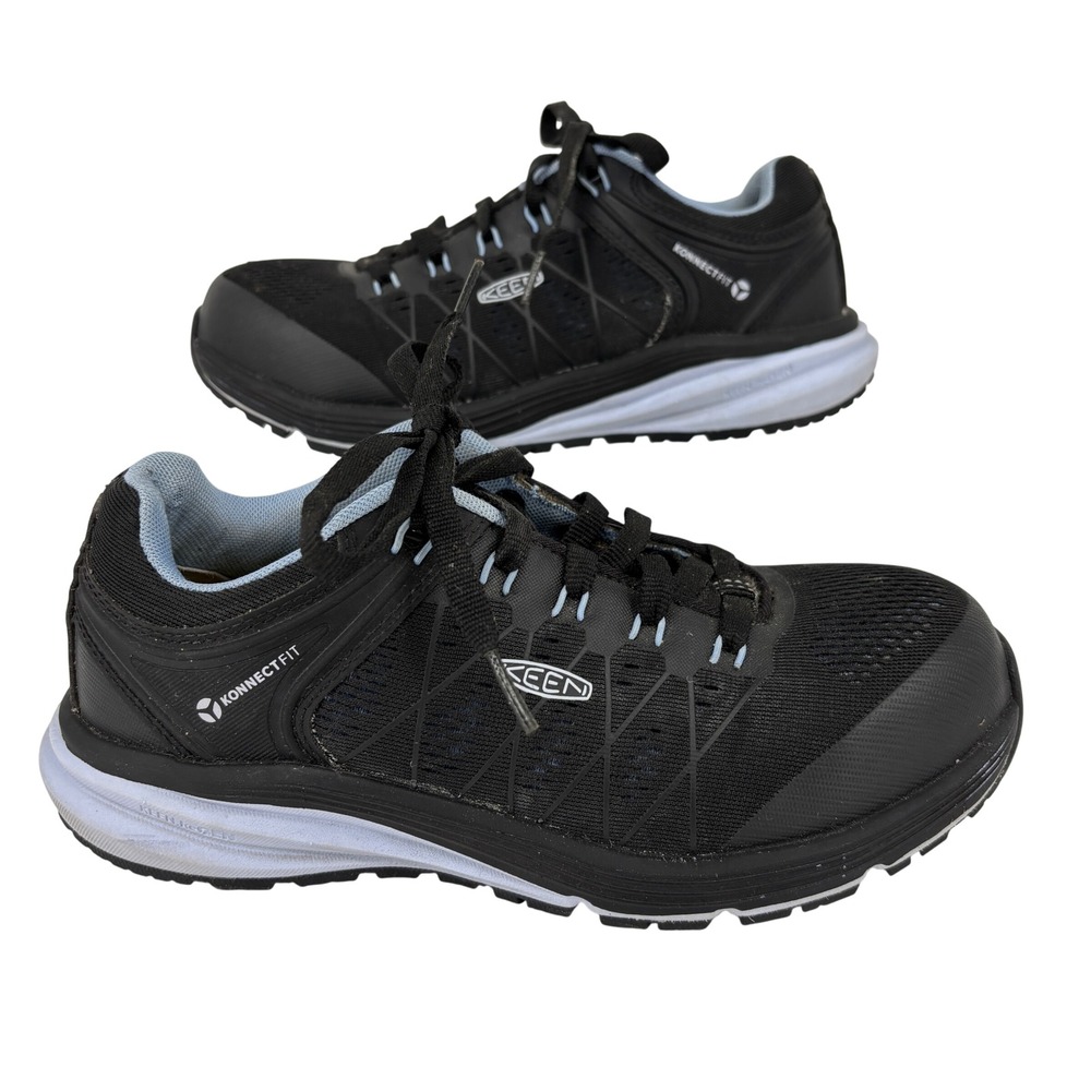 KEEN Utility Vista Energy Work Shoes Mens‎ 7 Black Carbon Fiber Toe EH Safety